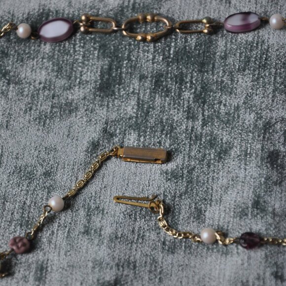 RARE Vintage DE WAN ITALY Necklace Gold Tone Signed Single Stand 37" - Picture 15 of 15